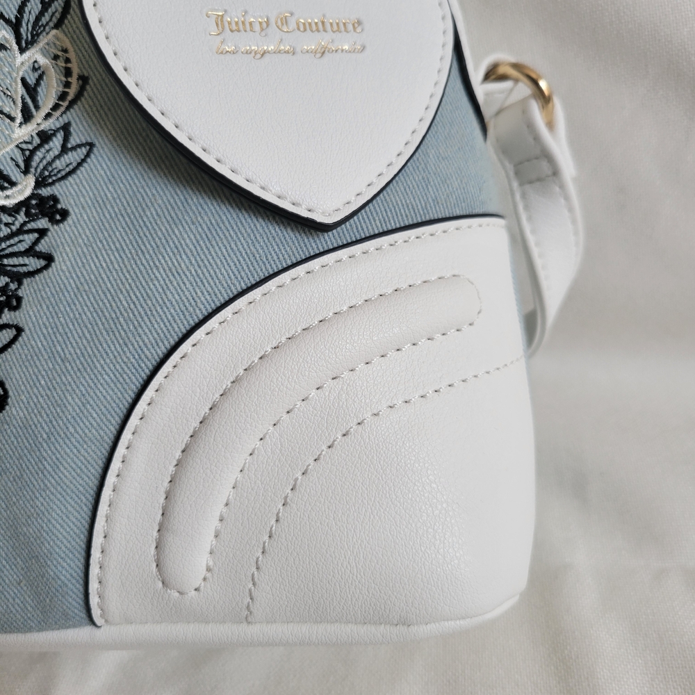 Juicy Couture Denim And White Heritage Satchel/Crossbody Bag - Picture 6 of 13